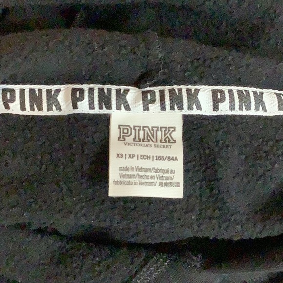 Victoria's Secret Pink Size XS Black Hoodie with Open Shoulder. Preloved. - Picture 6 of 8